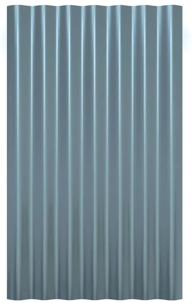 Painéis de telhado 12 pcs 60x36 cm aço revestido a pó cinzento