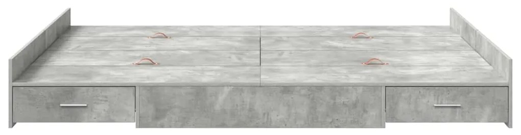 Estrado de cama com arrumação Cinzento cimento 140 x 190 cm