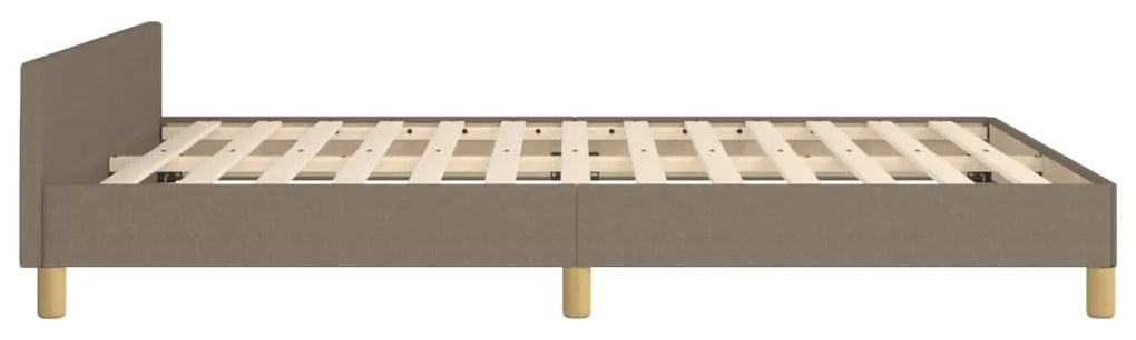 Cama sem colchão 140x200 cm tecido castanho-acinzentado
