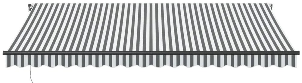 Toldo retrátil manual com luzes LEDs 450x350cm antracite/branco