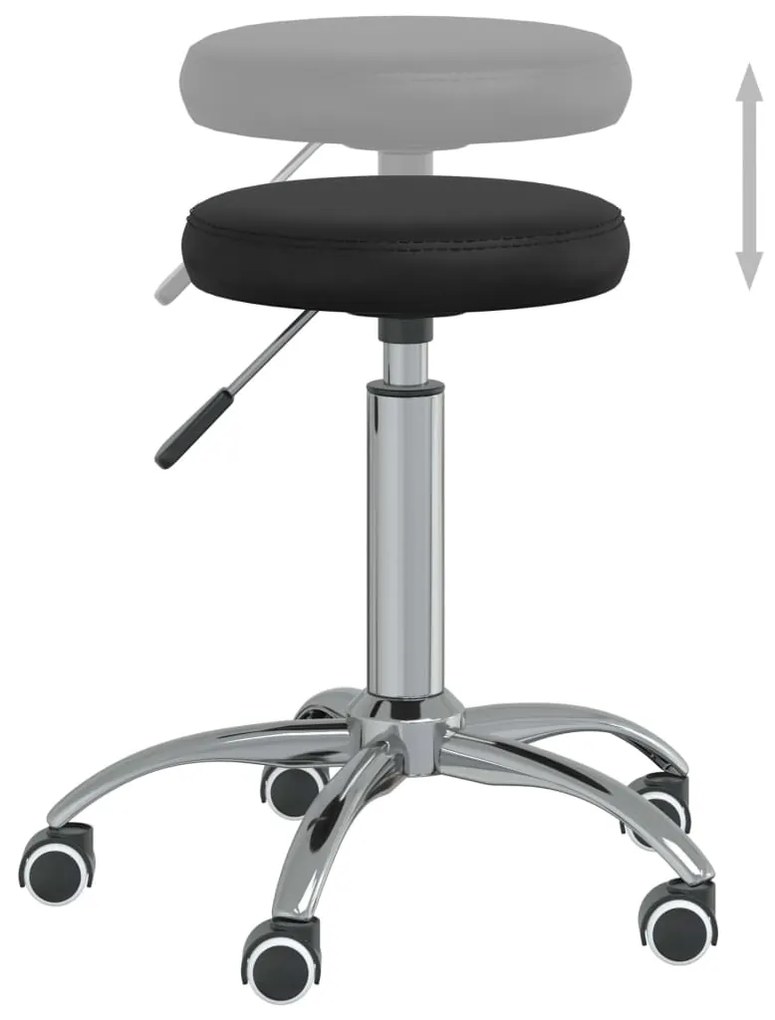 Cadeira de escritório giratória couro artificial preto