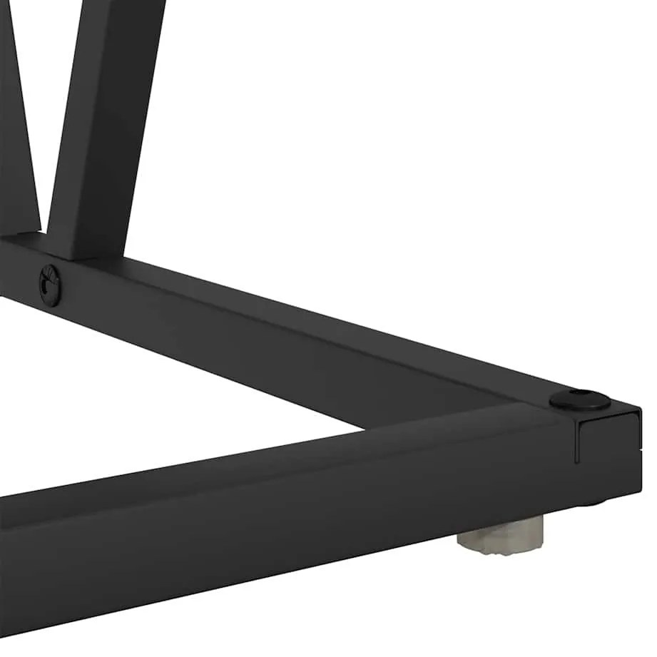 Mesa de Centro vidaXL Preta em Carvalho 100x50x40 cm em Madeira e Meta