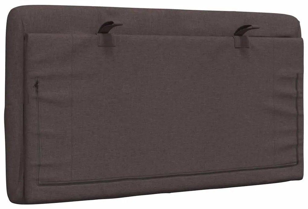 Almofadão de cabeceira 90 cm tecido castanho-escuro