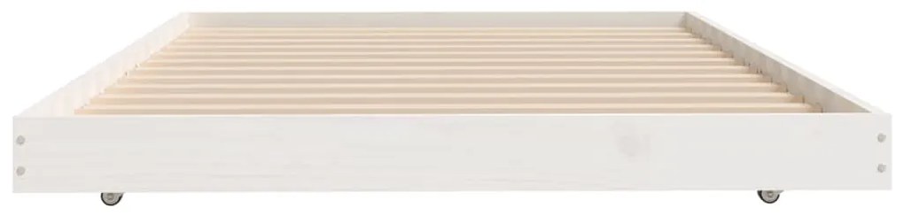 Estrutura de cama sem colchão 80x200 cm pinho maciço branco
