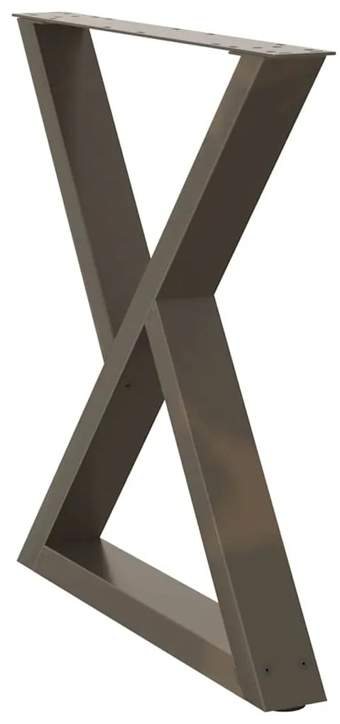 Pés para mesa de jantar 2 peças aço natural 70x(72-73,3) cm aço