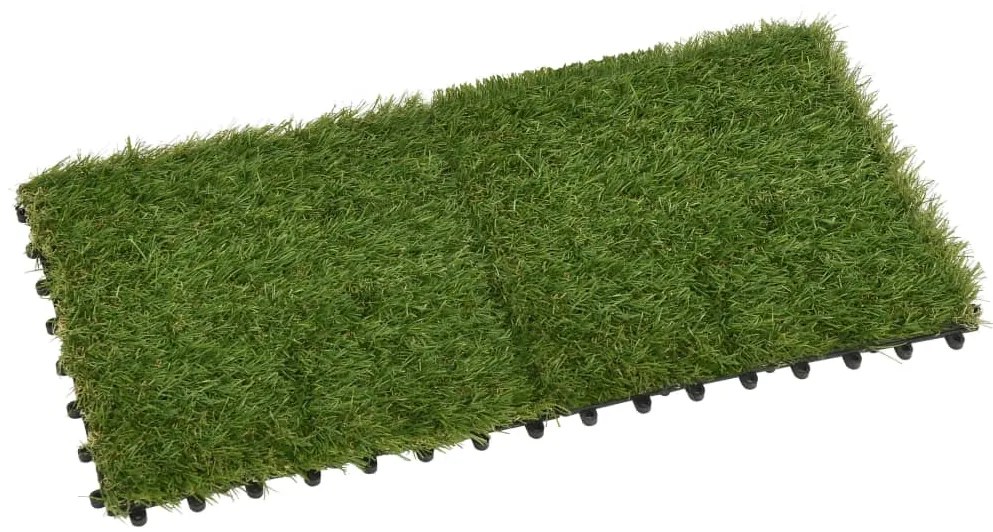 Ladrilhos de relva artificial 22 pcs 30x30 cm verde