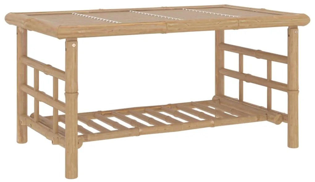 2pcs conj. lounge de jardim bambu c/ almofadões cinzento-escuro
