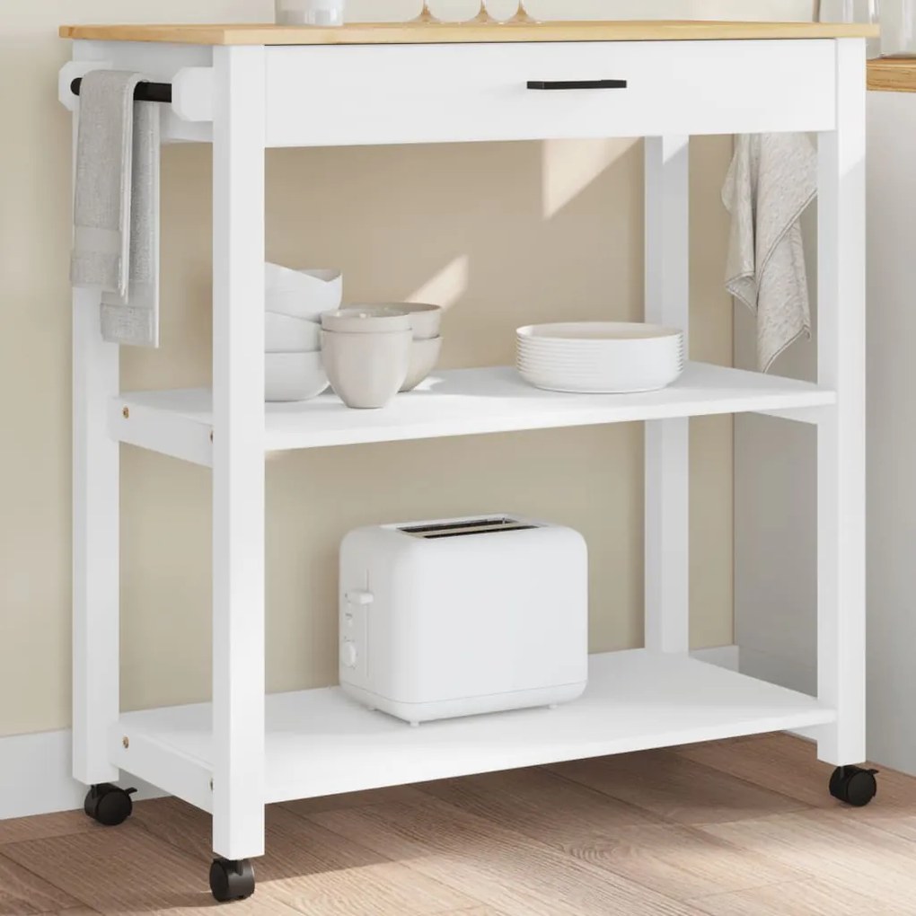 vidaXL Carrinho de cozinha MONZA 84x40x90 cm madeira de pinho maciça