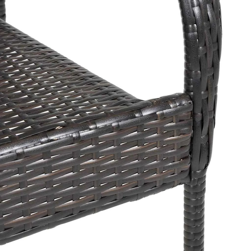 Cadeiras de exterior empilháveis 4 pcs vime PE castanho