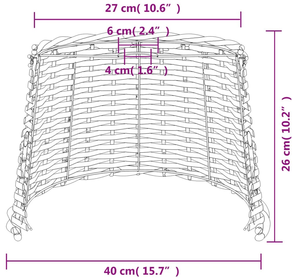 Abajur de teto Ø40x26 cm vime branco