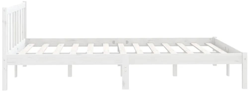 Estrutura de cama 140x190 cm pinho maciço branco