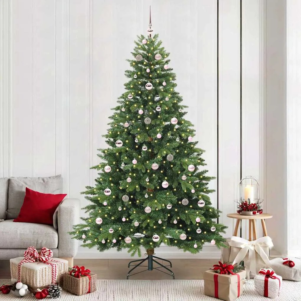 vidaXL Árvore de Natal Artificial com 300 LEDs Verde 210 cm PE e PVC