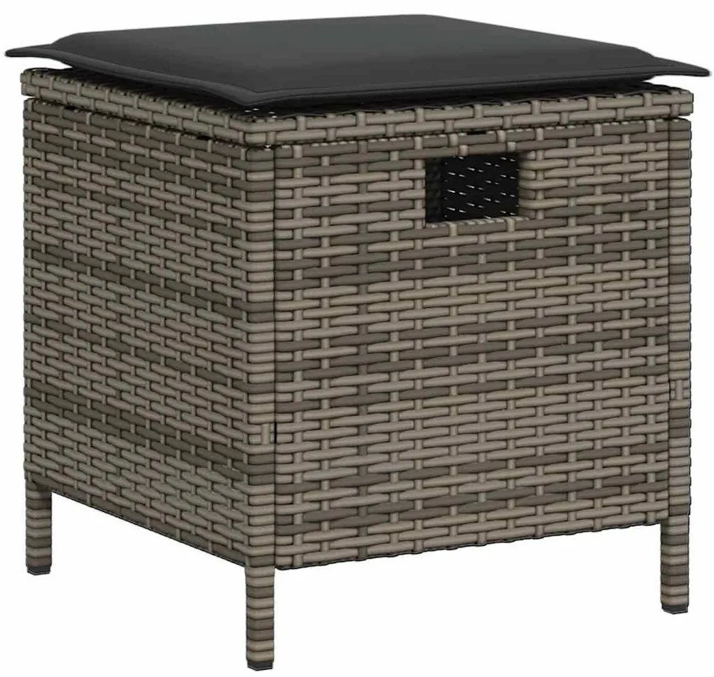 6 pcs conjunto sofás de jardim com almofadões em L vime PE