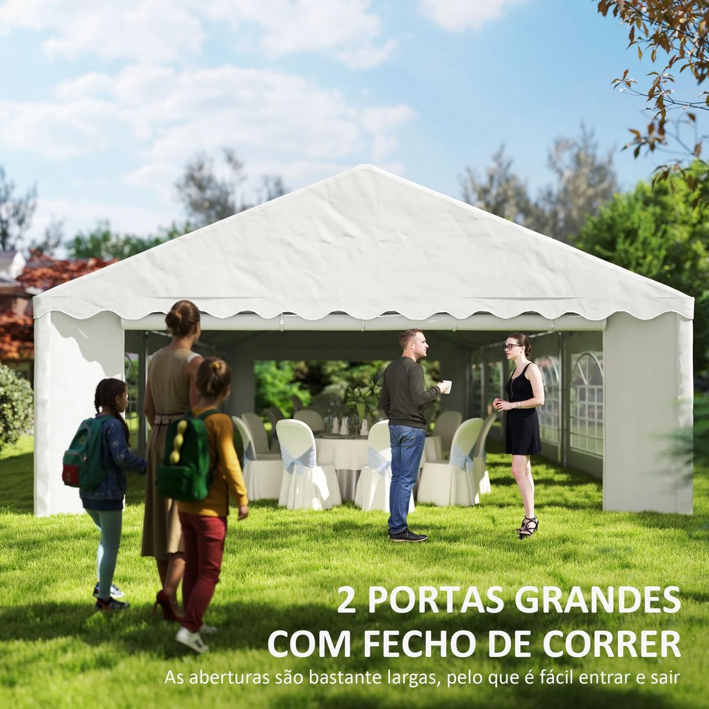 Tenda para Eventos 12x6m Tenda de Jardim com 12 Paredes Laterais Amoví
