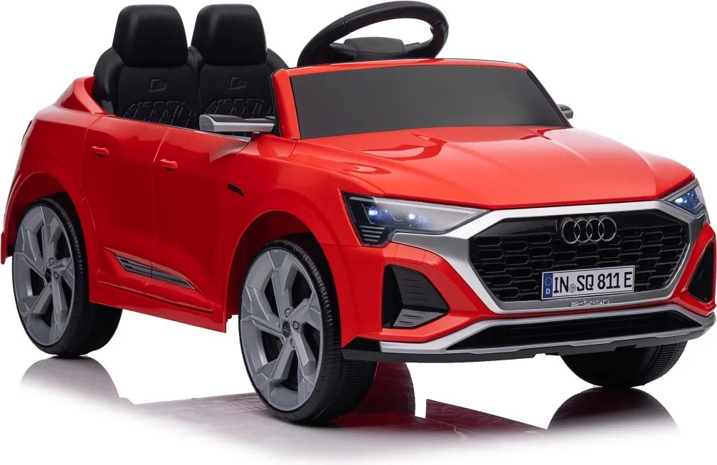 Carro elétrico para Crianças 12V 4x4 Audi SQ8, Rodas de espuma EVA, comando, assento Couro ecológico Vermelho