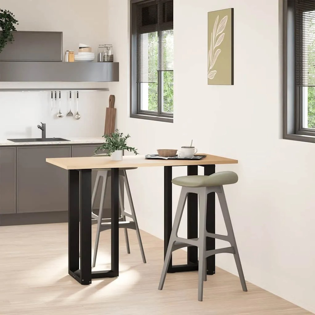 Pés de mesa de bar em forma de T, 2 peças, preto, 50x35x(90-91) cm, aç