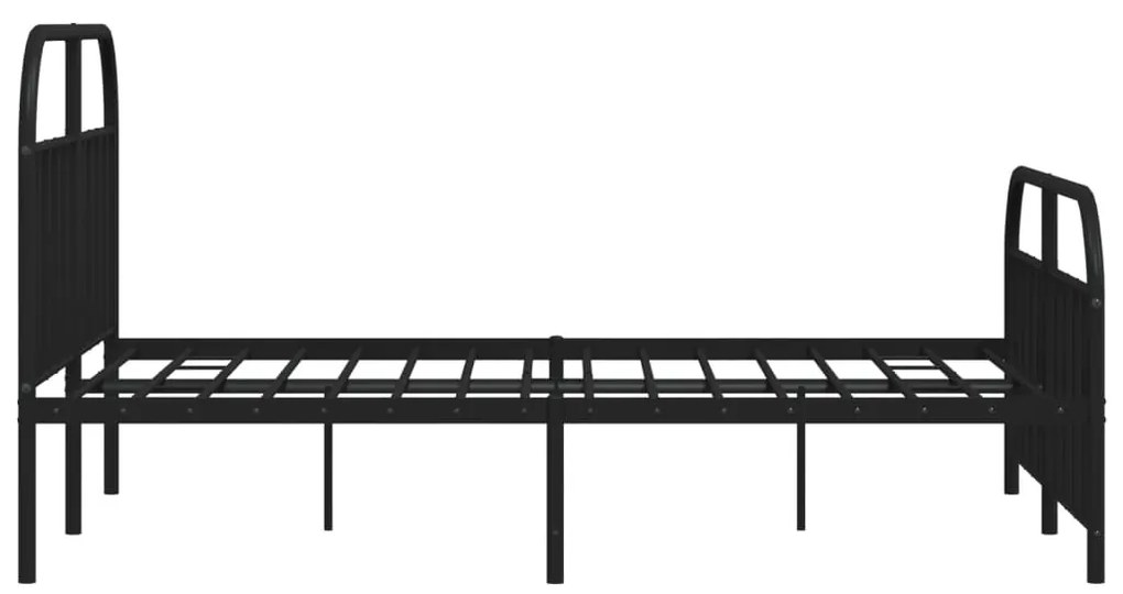 Estrutura de cama com cabeceira e pés 140x200 cm metal preto