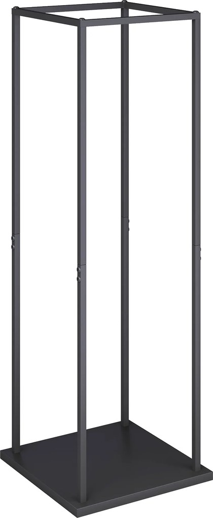 Outsunny Suporte para Lenha Metálico para Lareira com Base Elevada Capacidade de 100 kg 33x33x110 cm Preto | Aosom Portugal