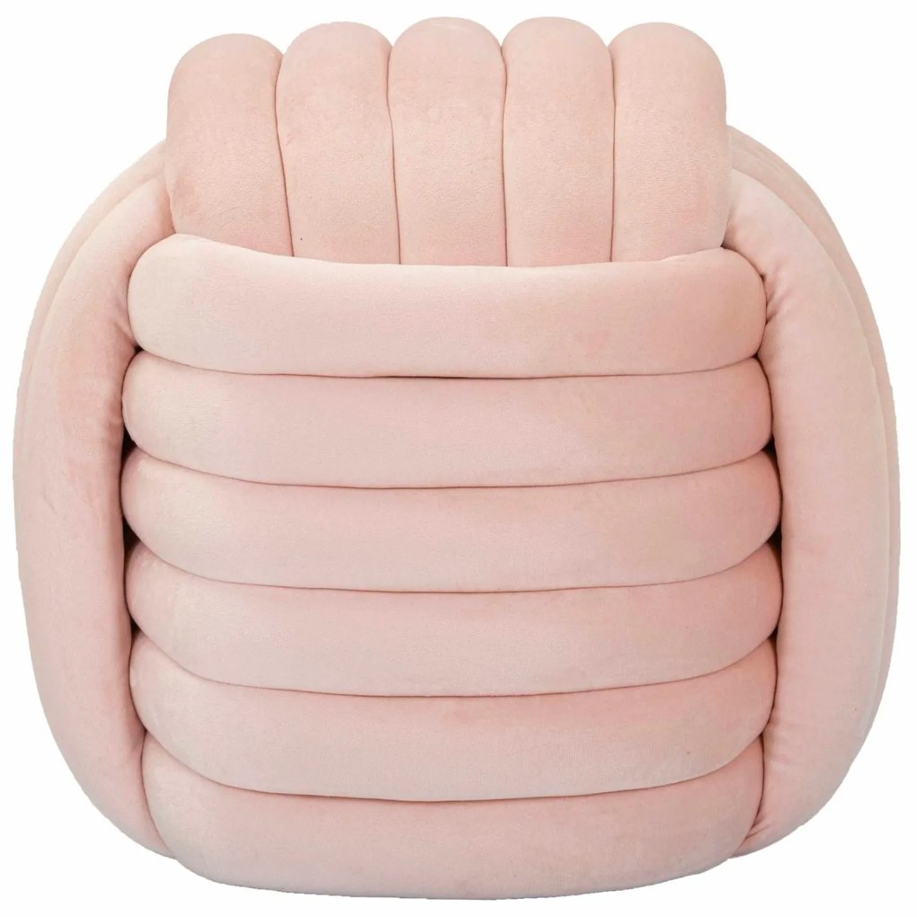 Puff Softy Pink - Veludo Rosa Claro - 45 cm x 45 cm x 45 cm
