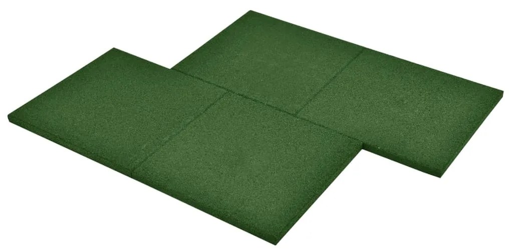 Ladrilhos prot. contra quedas 24 pcs borracha 50x50x3 cm verde