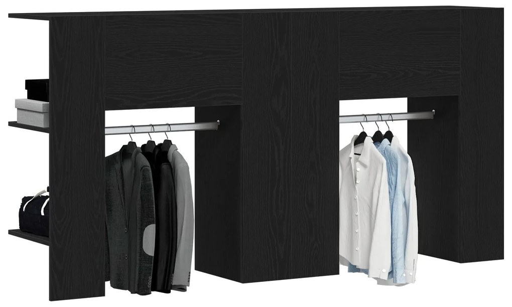 Armários para Corredor 2 pcs Carvalho Preto Madeira de Engenharia
