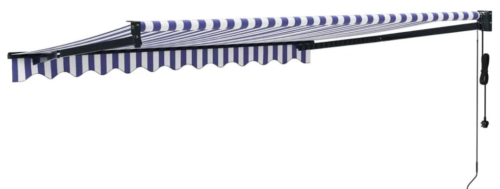 Toldo retrátil automático 3x2,5 m azul e branco