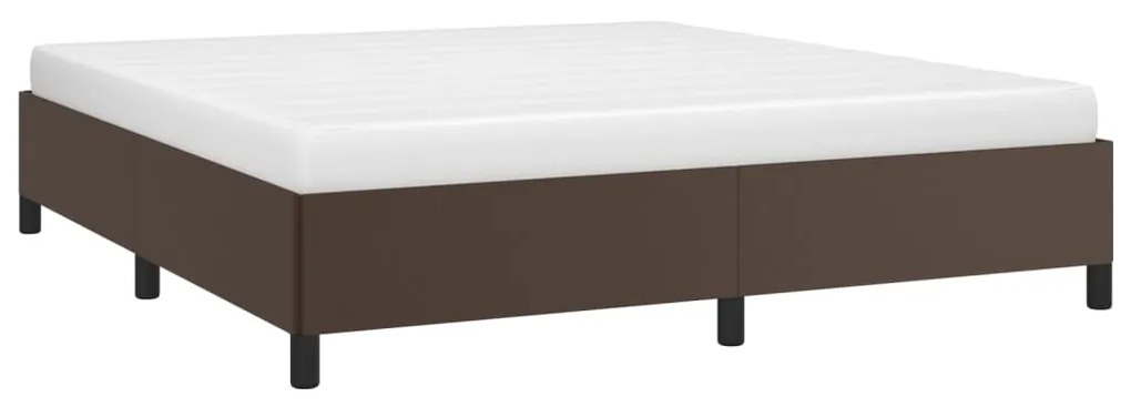 Estrutura de cama 160x200cm couro artificial castanho