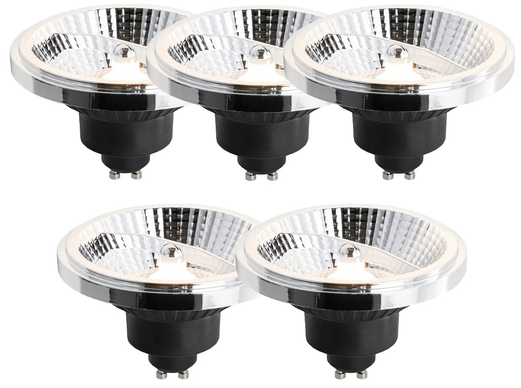 Conjunto de 5 Lâmpadas LED GU10 Reguláveis 111mm 10.5W 770 lm 2700K