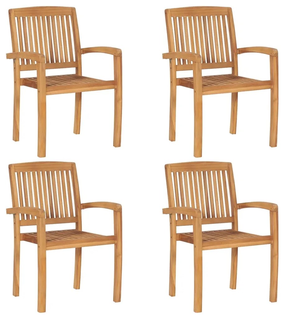 5 pcs conjunto de jantar para jardim madeira de teca maciça