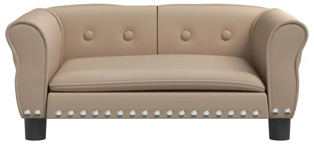 Cama para cães 70x45x30 cm couro artificial cappuccino