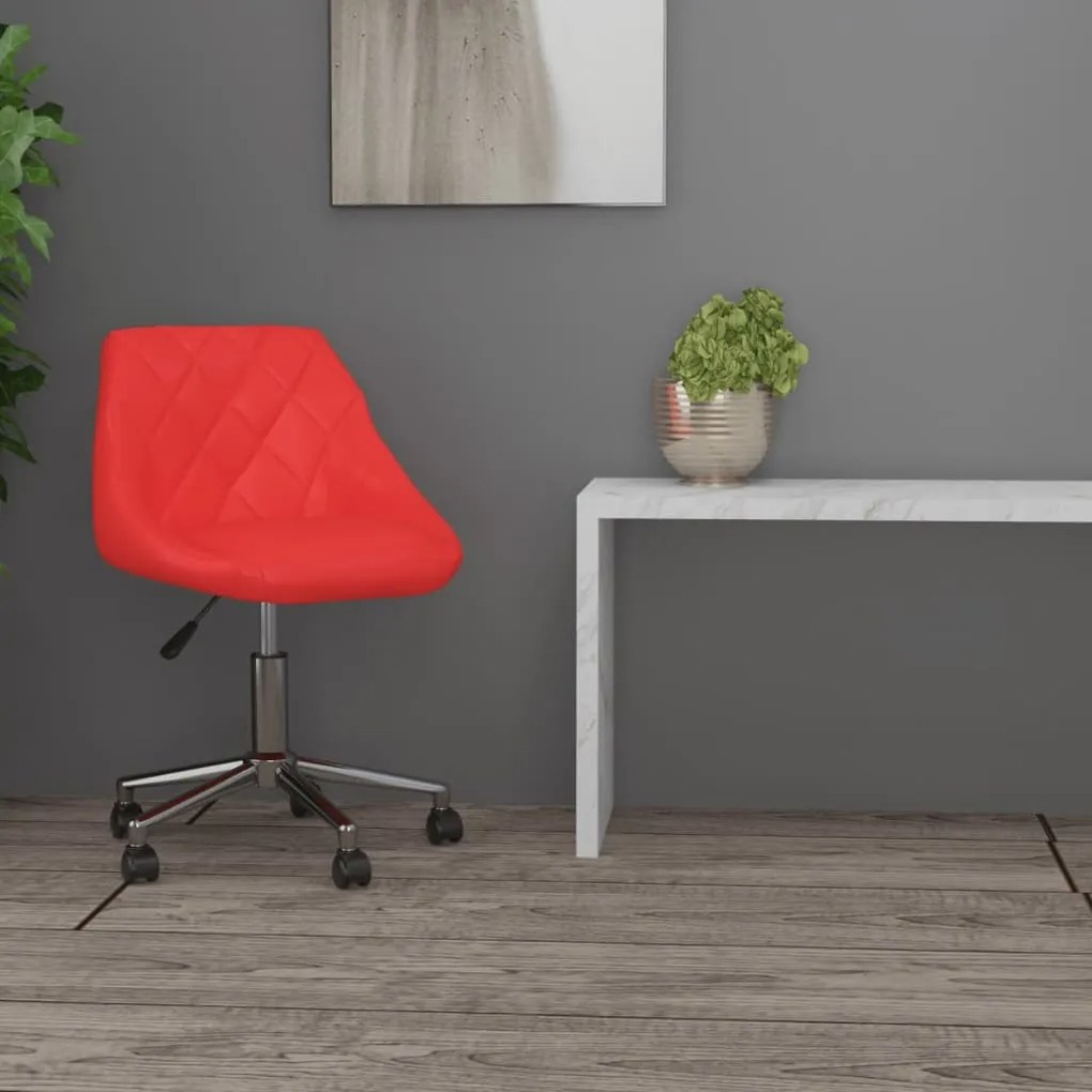 vidaXL Cadeira de escritório giratória couro artificial vermelho