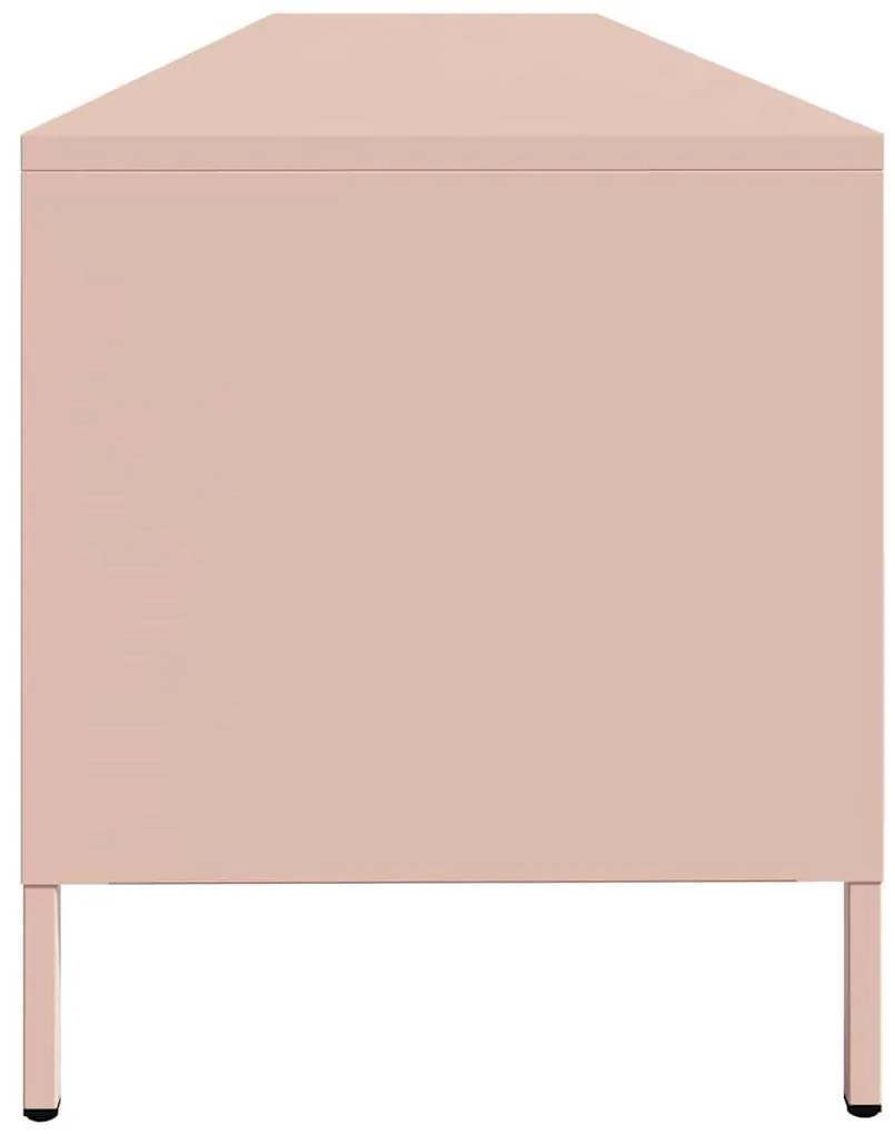 Móvel de TV 202x39x43,5 cm aço laminado a frio rosa