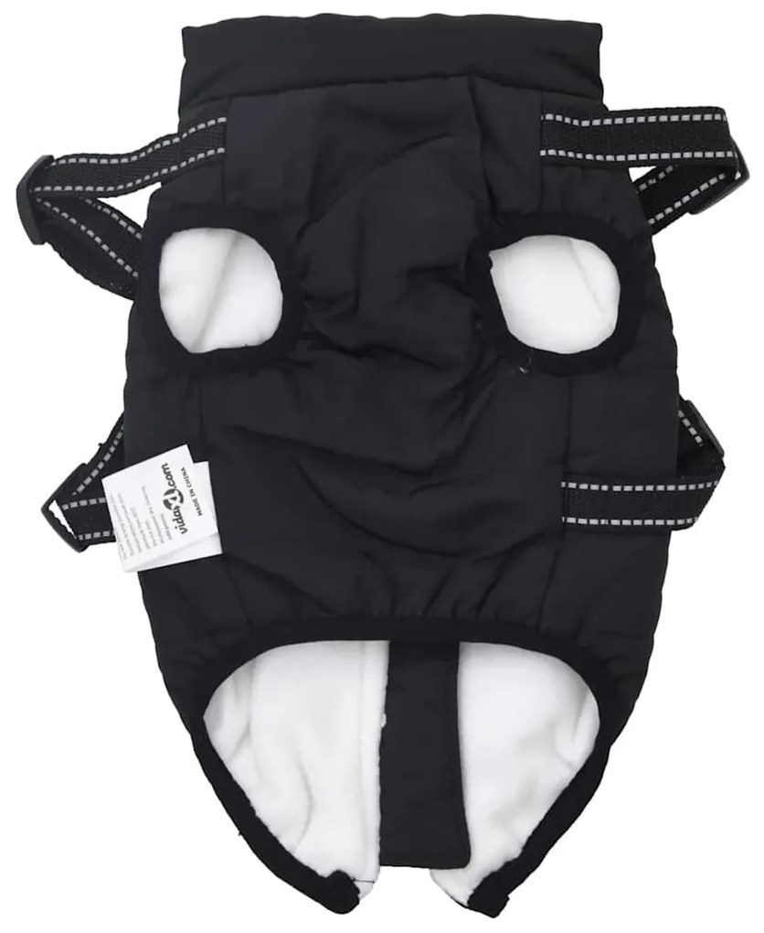 casaco para cães com arnês impermeável reflexivo preto L24