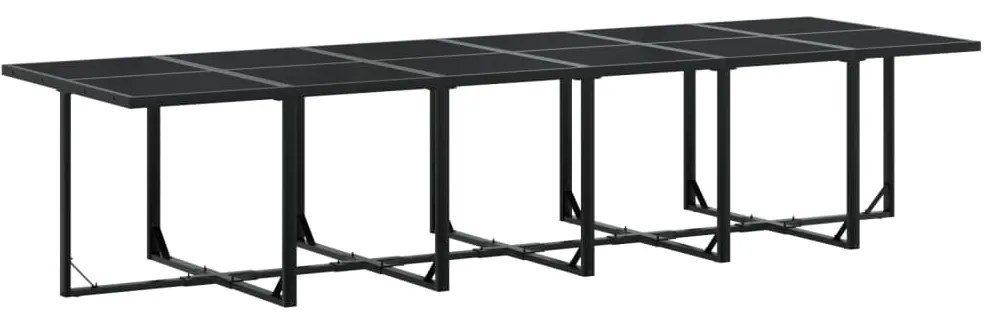 17 pcs conjunto de jantar p/ jardim c/ almofadões vime PE preto
