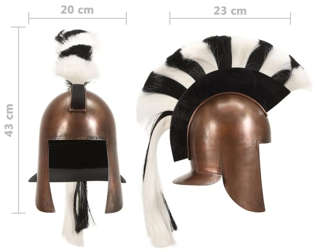Capacete de soldado grego réplica LARP cobre prateado
