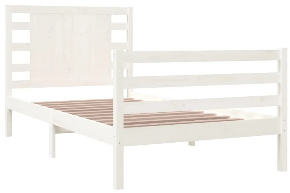 Estrutura de cama 90x200 cm madeira de pinho maciça branco