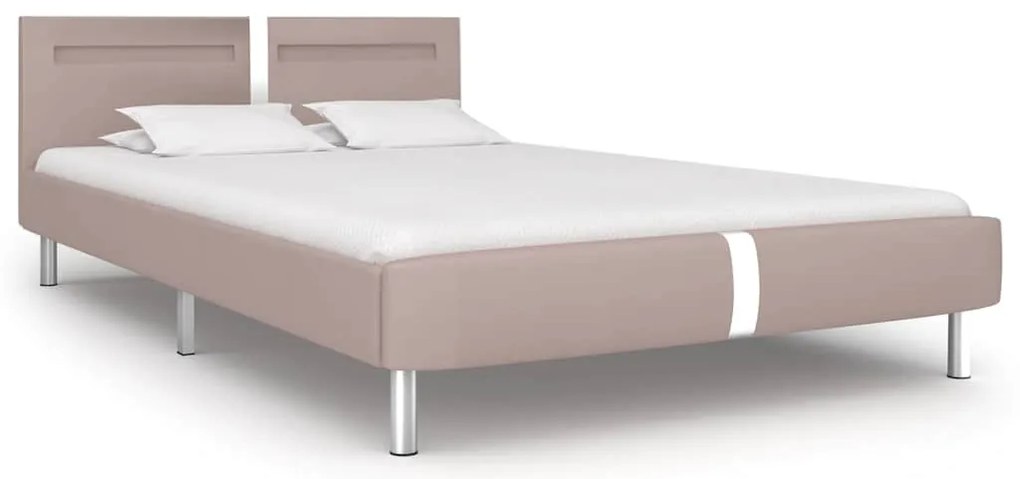 Estrutura de cama com LED sem colchão 135x190 cm cappuccino