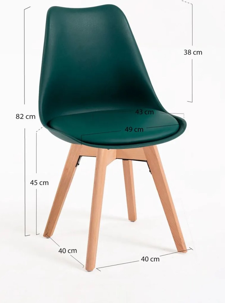 Pack 6 Cadeiras Synk Basic - Verde escuro