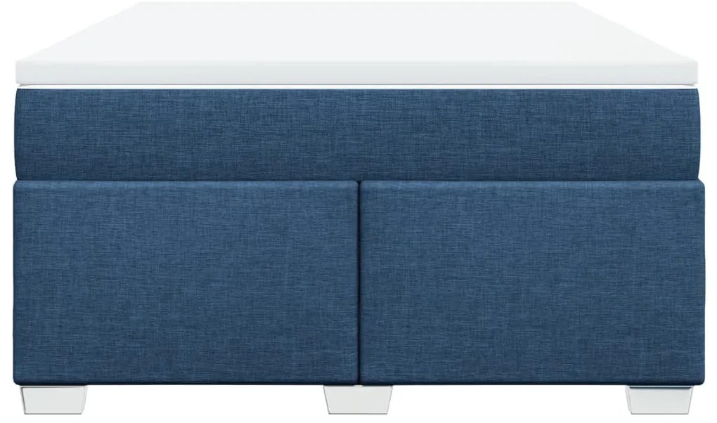 Cama com molas/colchão 140x200 cm tecido azul