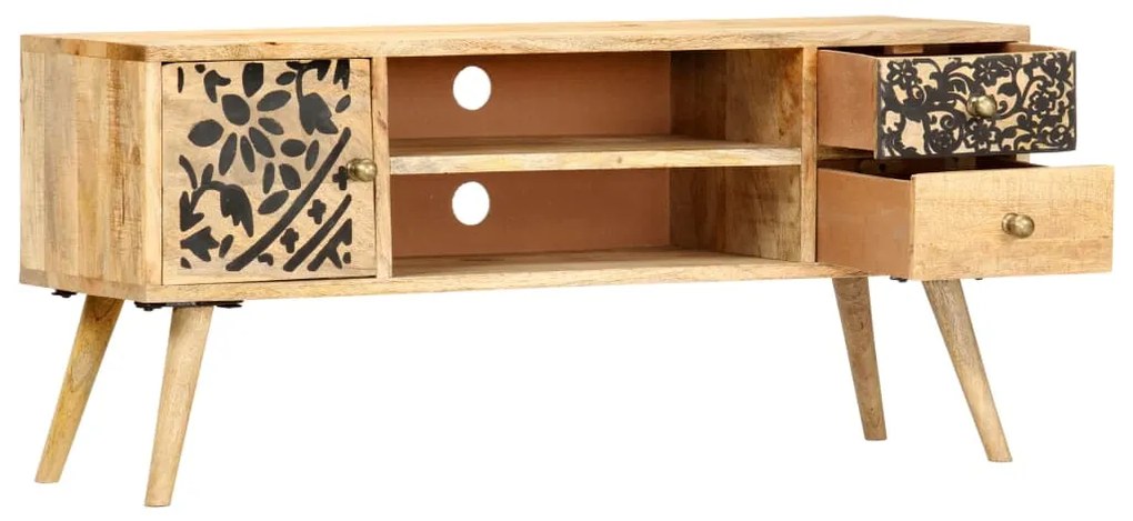 Móvel de TV 100x30x45 cm madeira de mangueira maciça