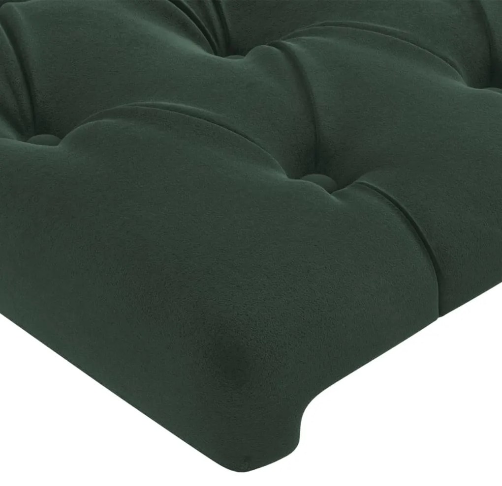 Cabeceira de cama c/ abas veludo 183x23x78/88cm verde-escuro