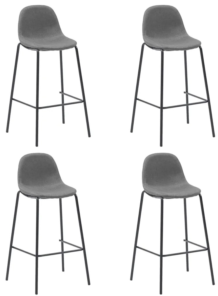 vidaXL Cadeiras de bar 4 pcs tecido cinzento-acastanhado