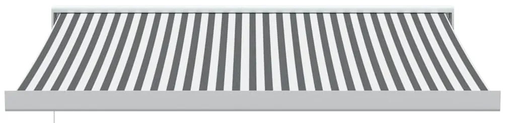 Toldo retrátil 3x2,5 m tecido e alumínio antracite e branco
