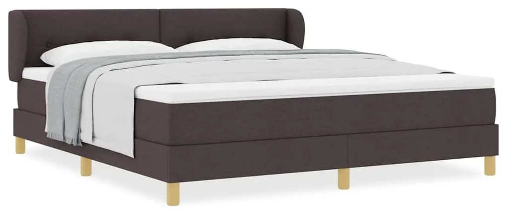 Cama Box Spring vidaXL com Colchão em Castanho Escuro, 180x200 cm de T