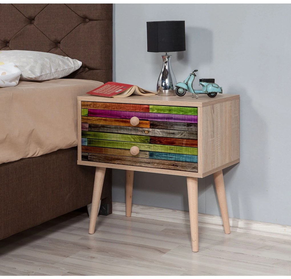 Mesa de Cabeceira Two – Carvalho Sonoma – 60 cm x 61 cm x 40 cm