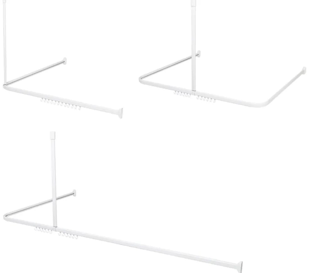 Conjunto de varões p/ cortina de duche Easy-Roll branco