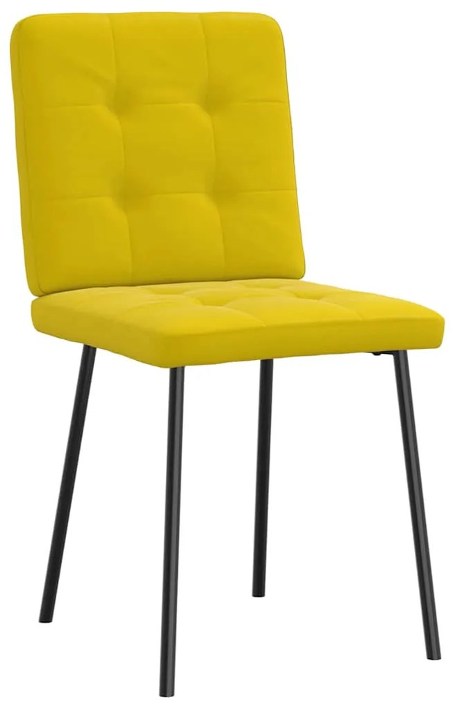 Cadeiras de jantar 4 pcs veludo amarelo