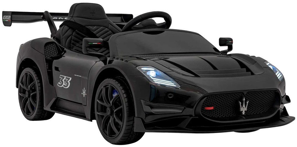 Carro elétrico para Crianças Maserati MC20 GT2 12V 4x4 Rodas Espuma EVA, Assento couro ecológico Preto