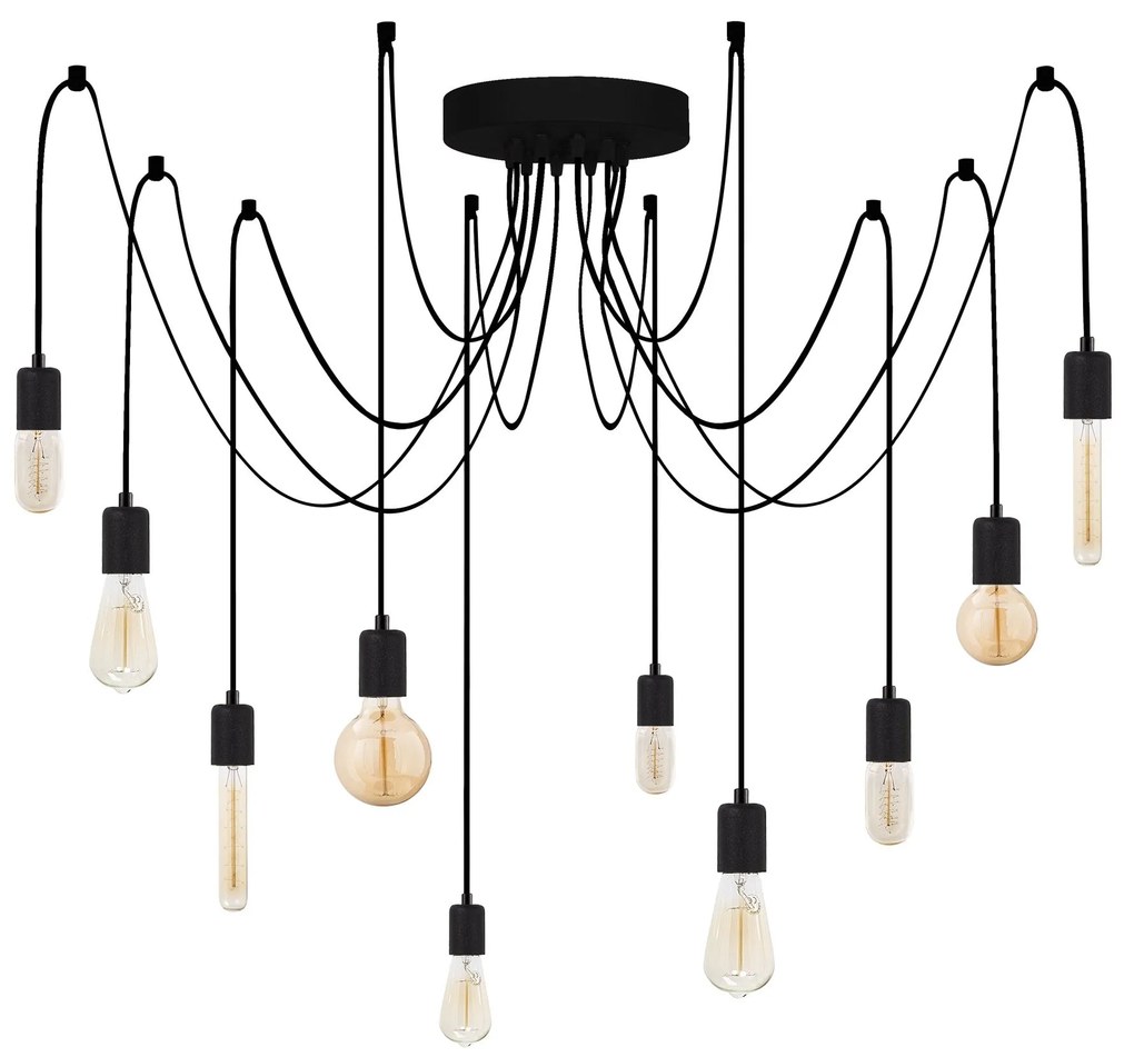 Candeeiro de Teto Kabluni – Preto – 186 x 186 cm