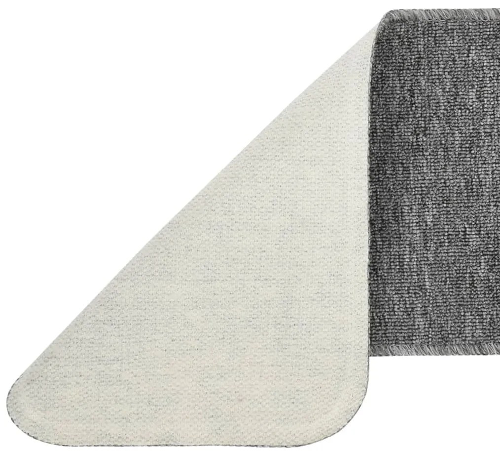 Tapetes antiderrapantes retang. p/ escadas 15pcs 75x20 cm cinza